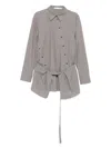 Christopher Esber Striped Belted Shirt In Gray