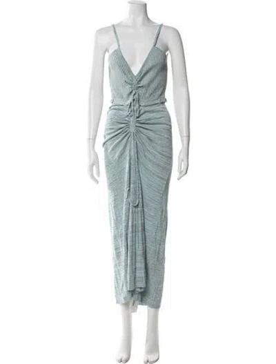 Pre-owned Christopher Esber Striped Long Dress In Blue