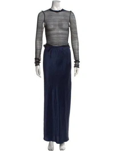 Pre-owned Christopher Esber Striped Long Dress W/ Tags In Blue