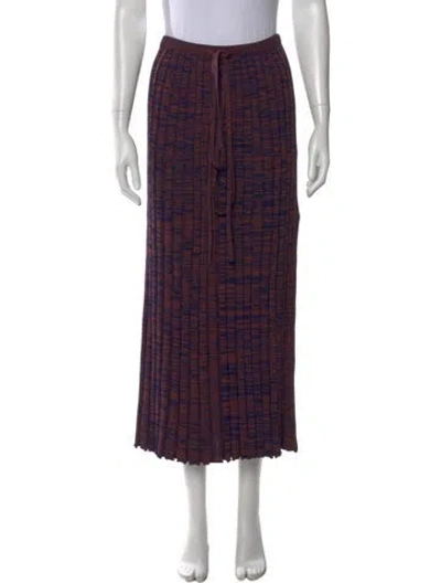 Pre-owned Christopher Esber Striped Long Skirt In Burgundy