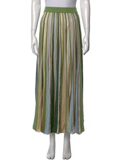 Pre-owned Christopher Esber Striped Long Skirt In Green