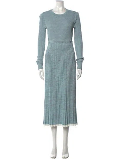 Pre-owned Christopher Esber Striped Midi Length Dress In Blue