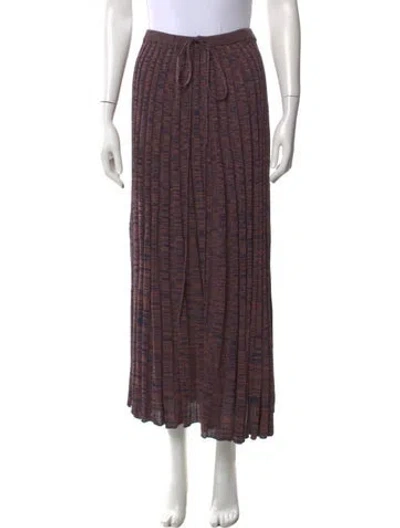 Pre-owned Christopher Esber Striped Midi Length Skirt In Brown