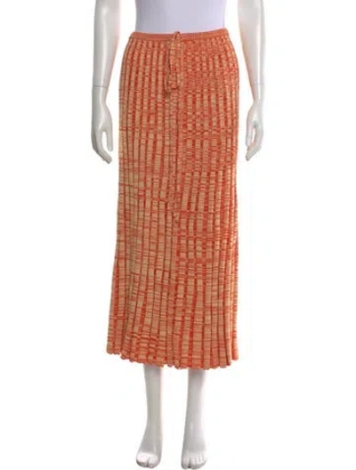 Pre-owned Christopher Esber Striped Midi Length Skirt In Orange
