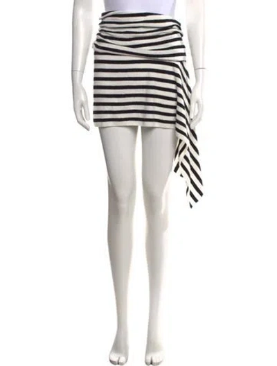 Pre-owned Christopher Esber Striped Midi Length Skirt W/ Tags In White