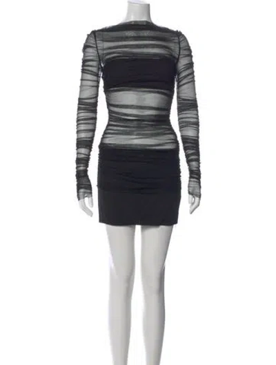 Pre-owned Christopher Esber Striped Mini Dress In Black