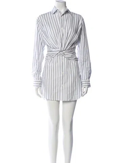 Pre-owned Christopher Esber Striped Mini Dress In White