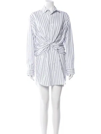 Pre-owned Christopher Esber Striped Mini Dress In White