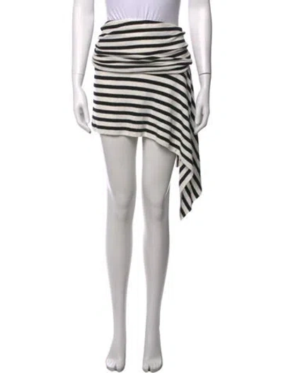 Pre-owned Christopher Esber Striped Mini Skirt In White