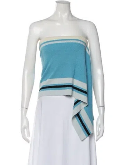 Pre-owned Christopher Esber Striped Strapless Top In Blue
