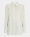 Christopher Esber Mint Green Cotton Shirt With White Stripes In Mint Stripe White