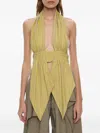 Christopher Esber Stripe-pattern Draped Halter Top In Yellow