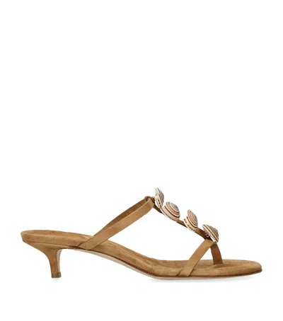 Christopher Esber Suede Embellished Sundial Sandals 40 In Brown