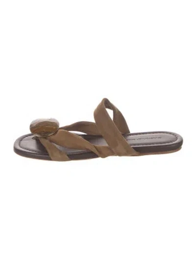 Pre-owned Christopher Esber Suede Sandals W/ Tags In Brown
