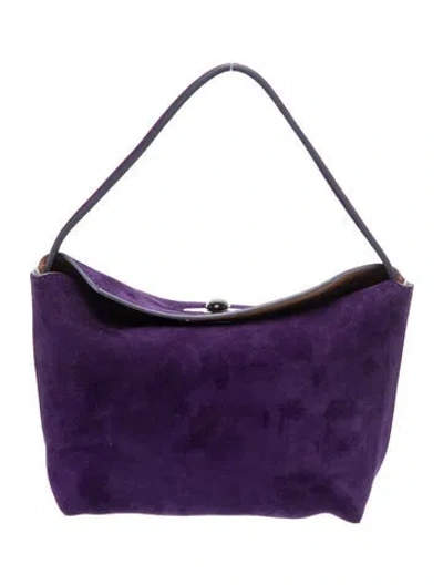 Pre-owned Christopher Esber Suede Top Handle Bag In Purple