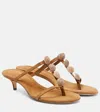 Christopher Esber Sundial Heel 40 Thong Sandals In Beige