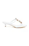 Christopher Esber Sundial Seashell Leather Kitten Heels In White