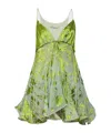 Christopher Esber Burnout Floral-print Mini Dress In Green