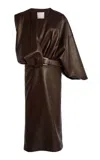Christopher Esber Swaddled Leather Dress In Brown