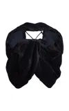 Christopher Esber Swept Draped Cotton Top In Black