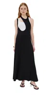 Christopher Esber Swept Gemini Tank Dress In Black/ White