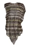 Christopher Esber Syreni Stone & Shell Chainmail Top In Brown