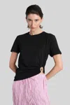 Christopher Esber Bezel Quartz Ruched Tee T-shirt In Black