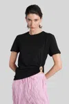 Christopher Esber Bezel Quartz Ruched Tee T-shirt In Black