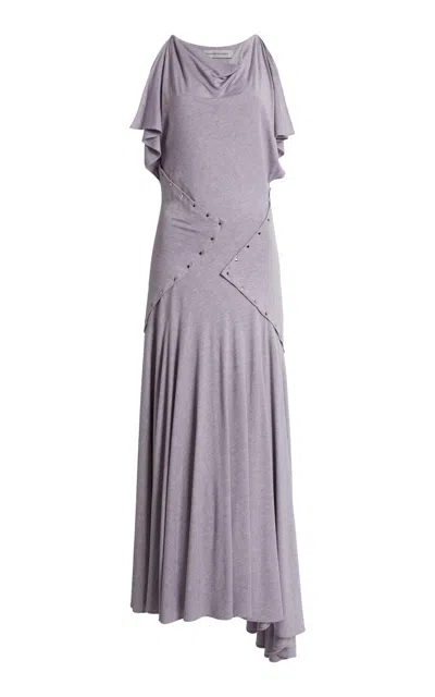 Christopher Esber Tai Rivet Jersey Maxi Dress In Gray