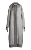 Christopher Esber Tailored Satin Duster Coat In Gray