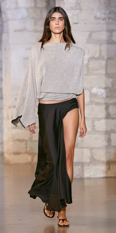 Christopher Esber Talus Mono-tailored Wool Midi Skirt In Black