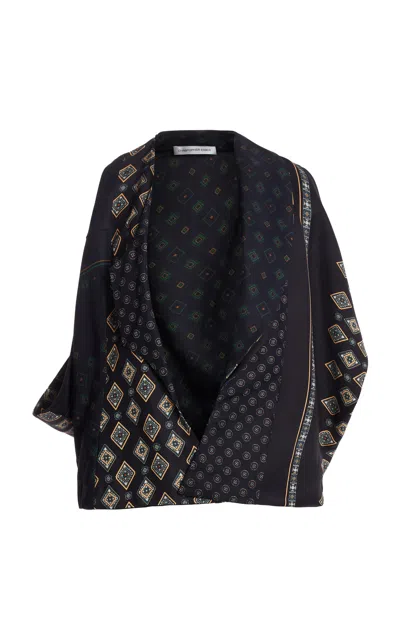 Christopher Esber Tangent Deconstruct Tailored Asymmetric Top In Navy