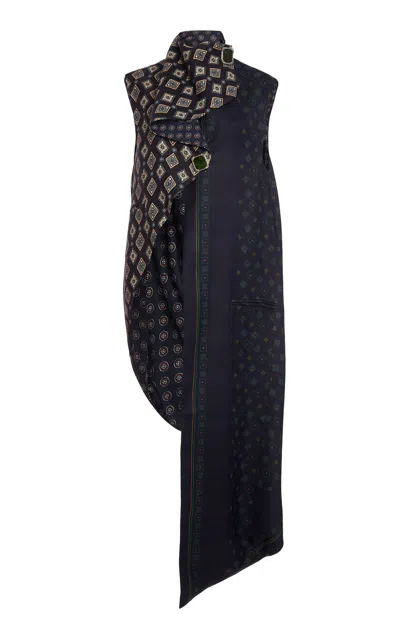Christopher Esber Tangent Tailored Maxi Vest In Navy