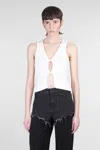 Christopher Esber Tank Top In White Polyester In Multi