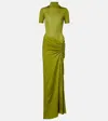 Christopher Esber Pleated Detail Dress In Green