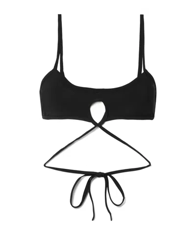 Christopher Esber The Looped Tie Bralette Bikini In Black