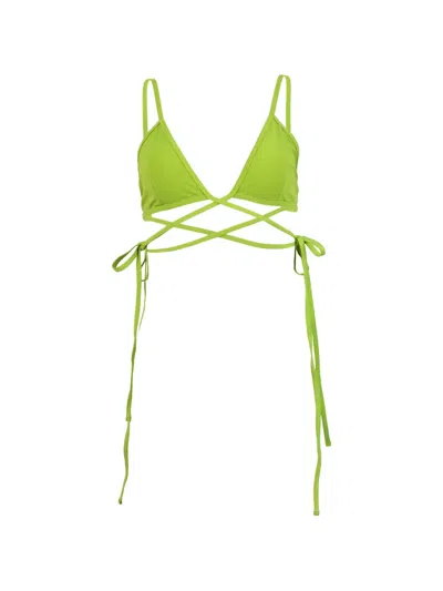 Christopher Esber Tie Bikini Top In Green