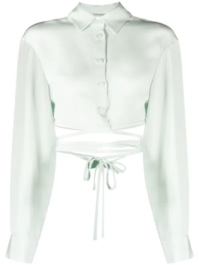 Christopher Esber Tie-detail Long-sleeve Blouse In Green
