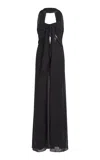 Christopher Esber Tie-detailed Silk Midi Dress In Black