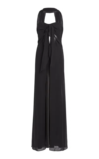 Christopher Esber Tie-detailed Silk Midi Dress In Black