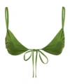 Christopher Esber Tie Front  Back Bikini Top In Green