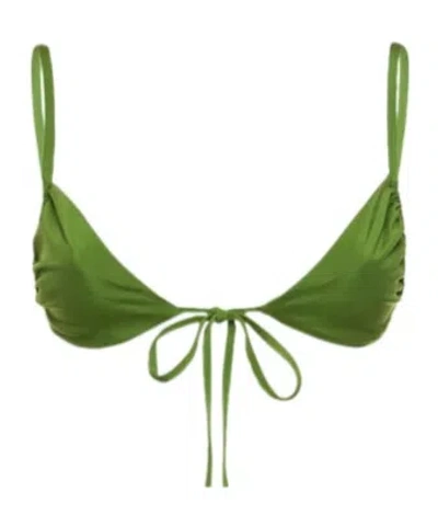 Christopher Esber Tie Front  Back Bikini Top In Green