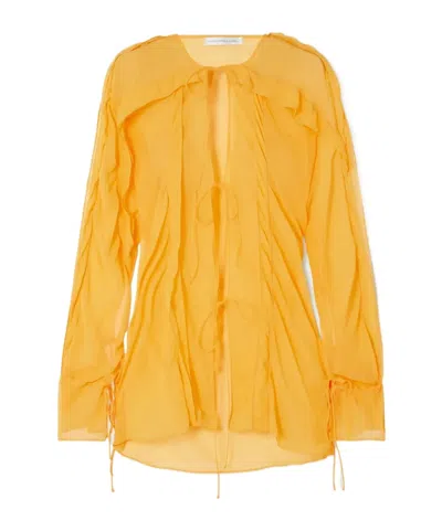 Christopher Esber Tie-front Shirt In Orange