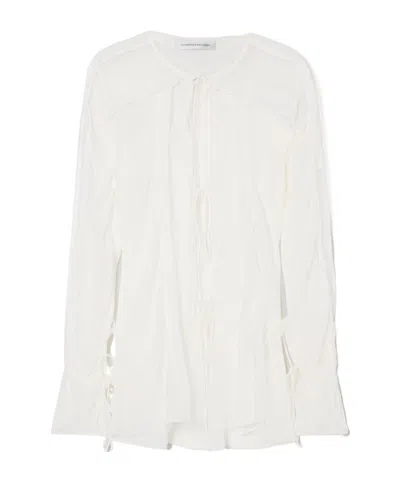 Christopher Esber Tie-up Ruffle Shirt In Multi