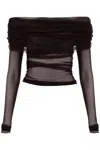 Christopher Esber Top Off-shoulder In Tulle Di Seta