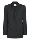 Christopher Esber Torrent Pinstripe Asymmetrical Blazer In Gold