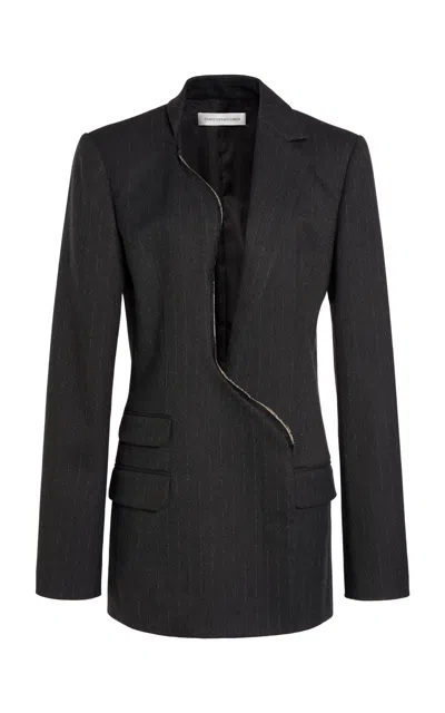 Christopher Esber Torrent Pinstriped Suiting Blazer In Dark Grey
