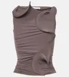 Christopher Esber Torsion Coil Ruched Top In Grey