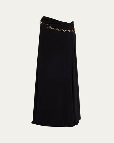 Christopher Esber Tortoise Chain Belt Maxi Skirt In Brown