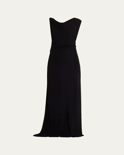 Christopher Esber Tortoiseshell Chain Jersey Maxi Dress In Black